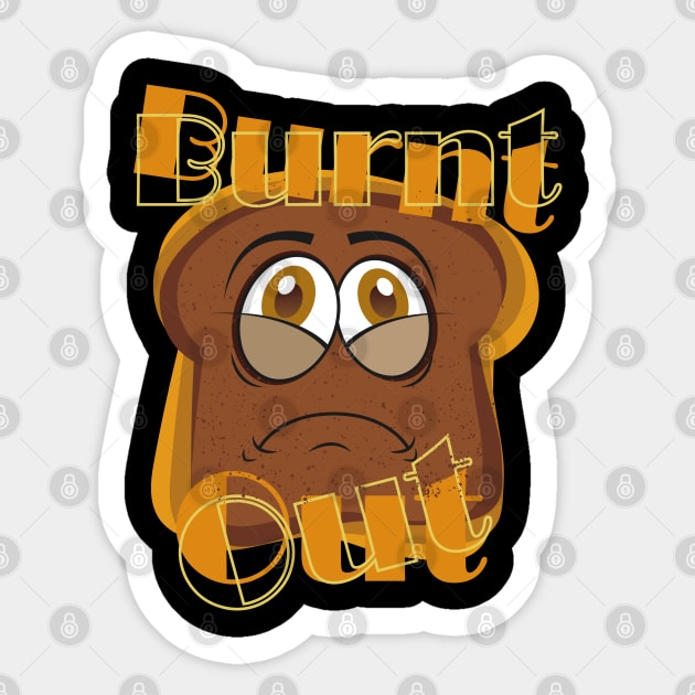 Burnt Out Toast Funny Cartoon Sticker by mutarek